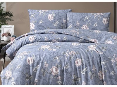 Постельное белье First Choice - Homesko Ibiza Indigo 160х200х30 см (Turkey), семейный комплект Постельное белье First Choice - Homesko Ibiza Indigo 160х200х30 см (Turkey), семейный комплект